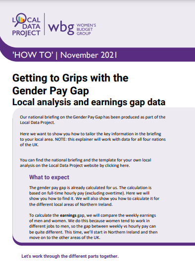 How to Guide Get to Grips with the Gender Pay Gap Women s Budget Group